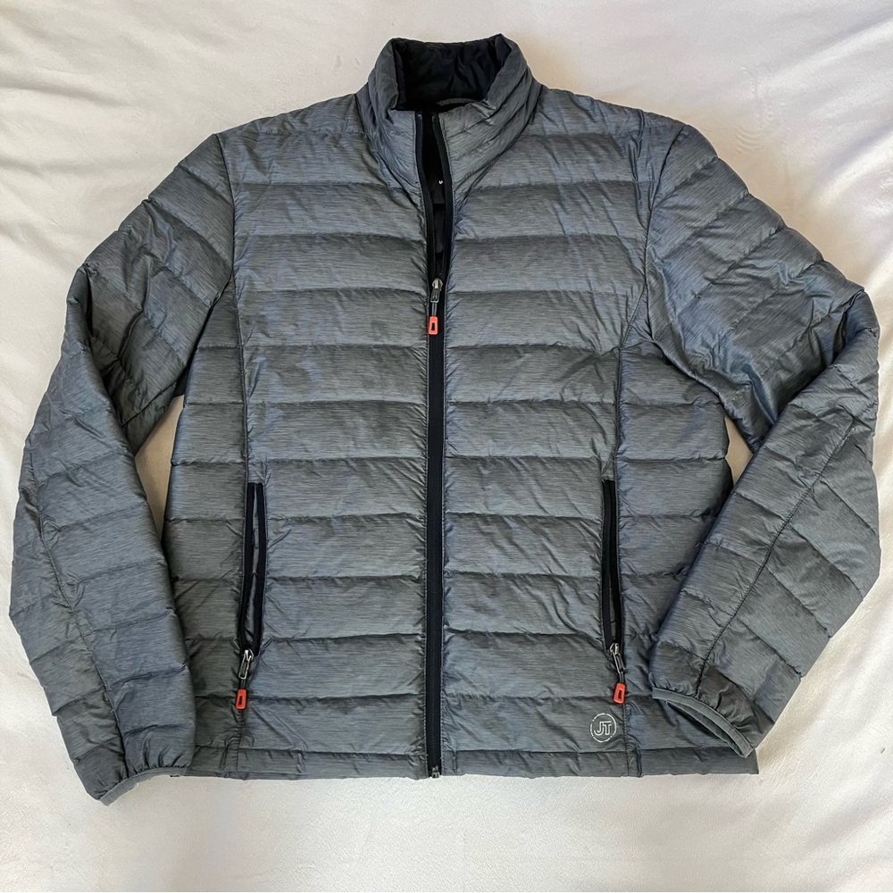 Gorpcore Jack Threads Grey Puffer Jacket With Travel Pouch Men’s Size M